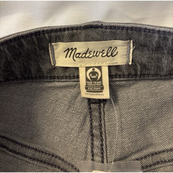 MADEWELL Curvy 90s Straight Jeans Women Petite 31P Gray Crossover Waist Denim - Picture 8 of 15